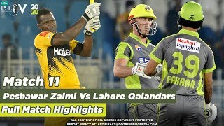 Lahore Qalandars Vs Peshawar Zalmi  Full Match Highlights  Match 11  HBL PSL 5  2020MB1 [upl. by Shaughn]