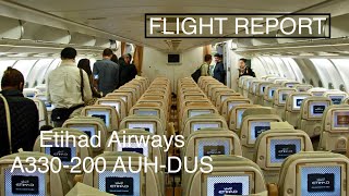 FLIGHT REPORT  Etihad Airways Economy Class  A330200  Abu DhabiDüsseldorf [upl. by Ellehcor]