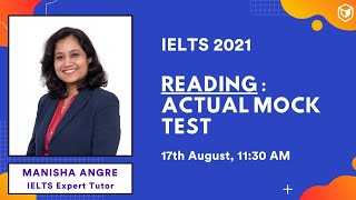 IELTS READING Actual mock test 2021 Manisha Angre  LeapScholar IELTS 2021 [upl. by Lotsyrk]