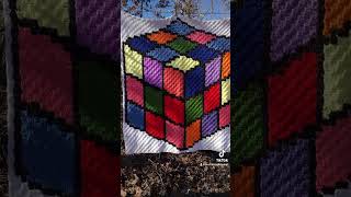 Rubik’s cube blanket art crochetblanket c2c crochet handmade crochetproject rubikscube [upl. by Sidalg]