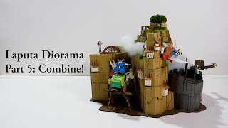 Sankei Papercraft Laputa Castle in the Sky Diorama Part 55 Combine 天空の城ラピュタ [upl. by Aissela]