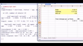 Biostatistics R Cox proportional hazard model Hosmer and Lemeshow Chapter 4 Section 43 [upl. by Bess361]