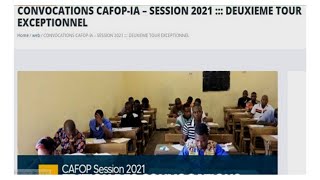 Concours De CAFOP 2021  Deuxième Tour Exceptionnel  Impression De Convocation [upl. by Amedeo]