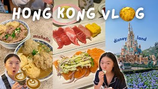 HK VLOG  BEST michelin wontons milk teacafes amp hk disneyland [upl. by Dnomhcir]