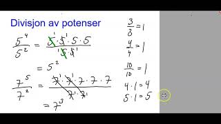 Multiplikasjon og divisjon av potenser [upl. by Kalin814]