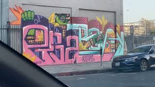 Los Angeles Street Graffiti Dirty Downtown Cruise [upl. by Chimene]