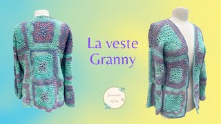 Comment réaliser une veste au crochet  La veste Granny [upl. by Camellia92]