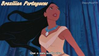 Pocahontas  Just Around The Riverbend  One Line Multilanguage HD [upl. by Adnamor]