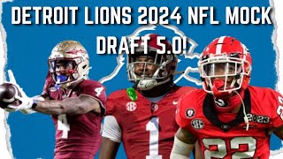 Detroit Lions 2024 NFL Mock Draft 50 Includes Trades Highlights and Strengths and Weaknesses [upl. by Zita567]