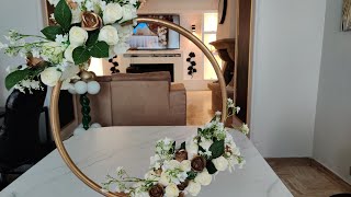 comment faire Centre de Table de Mariage  Fleurs sur Support Cercle CentreDeTable [upl. by Naihtniroc399]