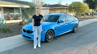 Surprising Bobbi With Her Dream Car F80 M3 Comp [upl. by Aerdnahc580]