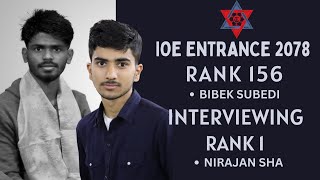 IS IOE ENTRANCE THAT MUCH EASY  TALK WITH TOPPER  1378 NIRAJAN SHA  IOE TOPPER INTERVIEW [upl. by Ecidna313]