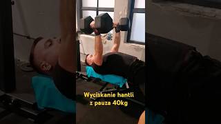 Wyciskanie hantli z pauza 40kg training [upl. by Aserret]