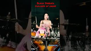 Black Sabbath  Children of Grave drumcover by Ami Kim artisanturkcymbals [upl. by Hairahs]