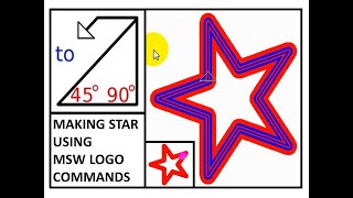 MSW logo tutorialMSW LOGO Star commandsRepeat commandLogo commands for class 3 amp 4 [upl. by Naanac468]