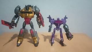 Transformers Generations TG19 Grimlock vs Prime AM29 Shockwave comparison [upl. by Llywellyn819]