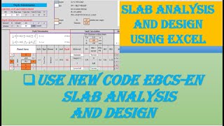 Solid slab Analysis and Design using New code EBCSEN 2015 on excel templetbyAbebeAmharic [upl. by Oralie]