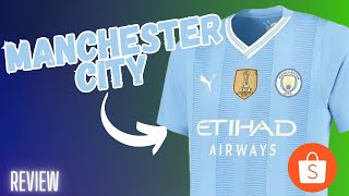 CAMISA DE TIME  MANCHESTER CITY 2324 COM PATCH DE CAMPEÃO MUNDIAL COMPRADA NA SHOPEE [upl. by Compte]