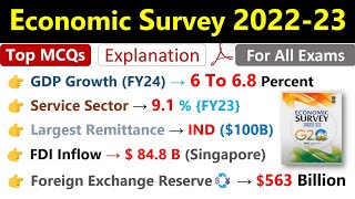 Economic Survey 202223 Current Affairs  आर्थिक सर्वेक्षण 2023  Economic Survey Highlights [upl. by Hildagard]