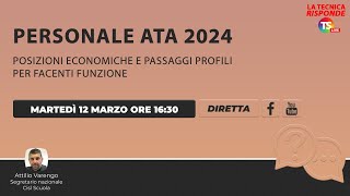 Personale Ata 2024 posizioni economiche e passaggi profili per facenti funzione [upl. by Llenoj]