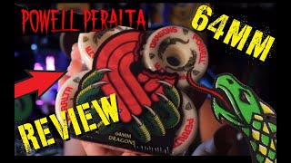 POWELLPERALTA 64mm DRAGONS “GBONES” SKATE WHEEL REVIEW powellperalta [upl. by Anniram]