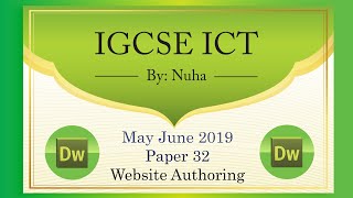 IGCSE ICT May June 2019 Paper 32 Website Authoring Dreamweaver [upl. by Ilan]