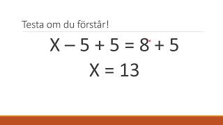 Ekvationer addition och subtraktion [upl. by Schinica]