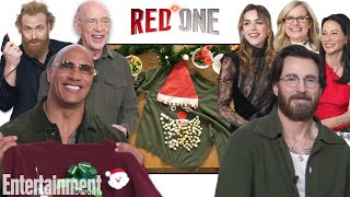 Chris Evans Dwayne Johnson amp the Cast of Red One Decorate Ugly Christmas Sweaters [upl. by Neona]