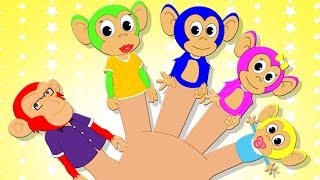 Monkey Finger Family for Babies  Nursery Rhymes for Children and Kids [upl. by Winser]