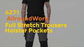 Snickers 6271 AllroundWork Full Stretch Trousers Holster Pockets [upl. by Andromache]