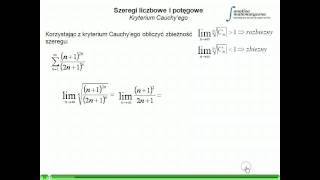 Szeregi liczbowe i potęgowe  Kryterium Cauchyego [upl. by Hairahcaz]