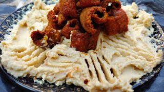 Hummus recipe without Tahini by kashmir foodies Easy to make Best dip [upl. by Enoved369]