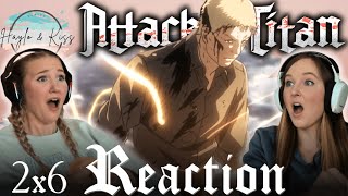 EXCUSE ME WHAT  ATTACK ON TITAN  Reaction 2X6 [upl. by Leyameg]