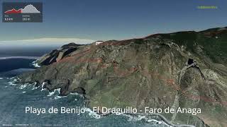 Playa de Benijo  El Draguillo  Faro de Anaga ∆ hiking trails ∆ 3dtrailcomspain [upl. by Kaela402]