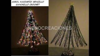 ARBOL Y TEJIDOS NAVIDEÑOS DECORACION SENCILLA GANCHILLO CROCHET [upl. by Aicenert]