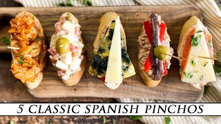 5 Classic Spanish Pinchos  Quick amp Simple Tapas Recipes [upl. by Lochner]