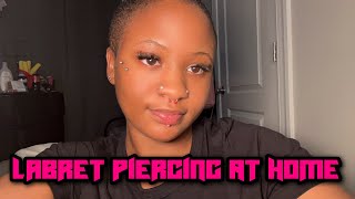 piercing my lip at home labret [upl. by Derril325]