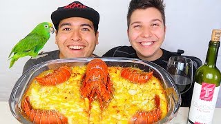 SPICY LOBSTER MAC amp CHEESE • 300K CELEBRATION • Mukbang amp Recipe [upl. by Grunberg452]