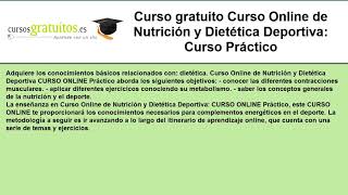 curso de nutricion deportiva gratis [upl. by Melonie]