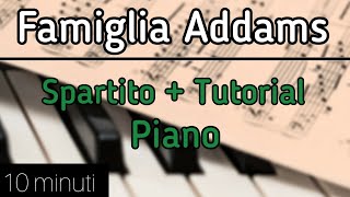 Famiglia Addams Spartito PianoTutorial Facile [upl. by Hollinger]