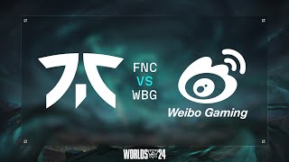 FNATIC VS WEIBO GAMING  MAPA 1  SWISS STAGE  DIA 8  WORLDS  2024  LEAGUE OF LEGENDS [upl. by Jacynth]