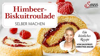 Christina Bauers Biskuitroulade mit Himbeermarmelade [upl. by Aramoix]