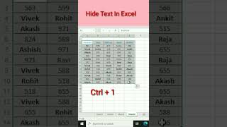 😱Hide text in Excel  Advance Excel 💯 shorts excel shortsfeed tranding viralvideo [upl. by Nabila]