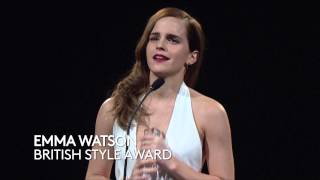 Emma Watson  British Style Award Winner  British Fashion Awards 2014 [upl. by Aldin]