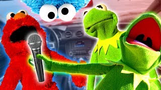 Elmo Kermit The Frog And Kermits Brother Do Car Karaoke [upl. by Aleihs]