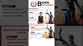 BHARATIYA NYAYA SANHITA2023 CHAPTER  2 SEC  7 ABIRAMI BComLLB  TAF LAW ACADEMY law act [upl. by Ring]