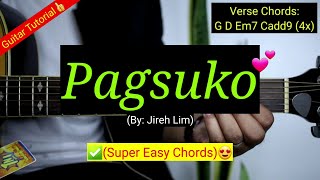 Pagsuko  Jireh Lim Super Easy Chords  No Capo😍 [upl. by Etnahc]