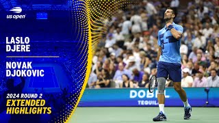 Laslo Djere vs Novak Djokovic Extended Highlights  2024 US Open Round 2 [upl. by Burman102]