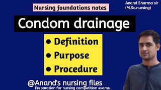 Condom drainageHow do you use a condom drainCondom catheter anandsnursingfiles [upl. by Jammie]