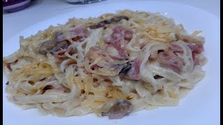 Recette Tagliatelle carbonara وصفة تاجليتيل كاربونارا [upl. by Iel274]